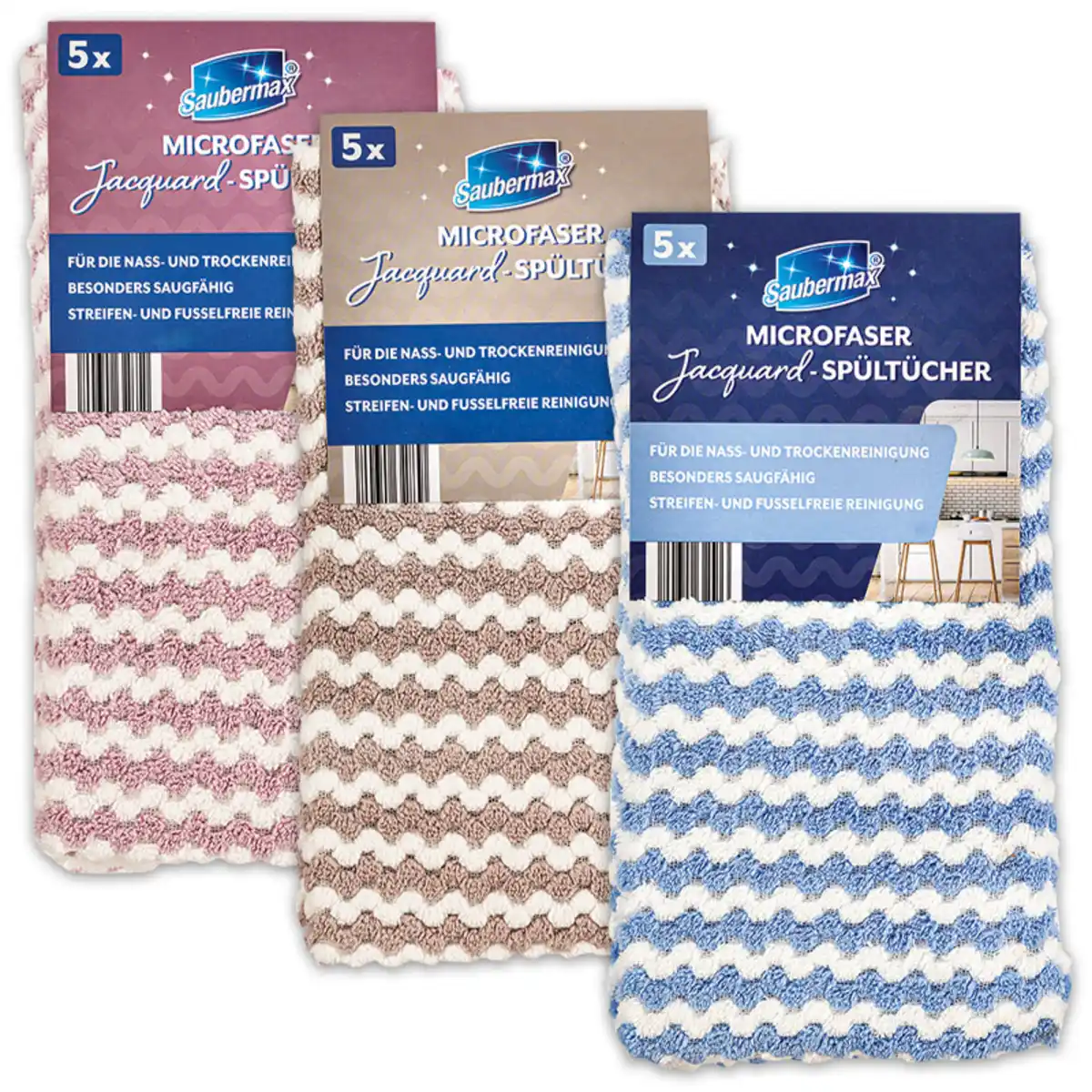 Bild 1 von Saubermax Microfaser Jacquard-Spültücher
