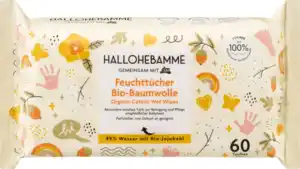 HALLOHEBAMME Feuchttücher Baumwolle, 60 St