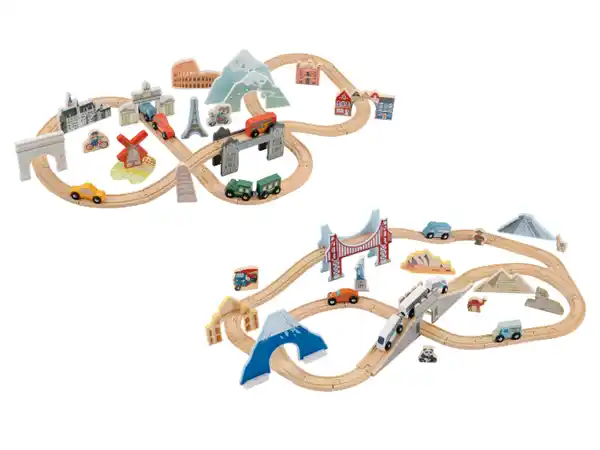 Bild 3 von LUPILU® Holz XL-Eisenbahnset »Europa- und Weltreise«