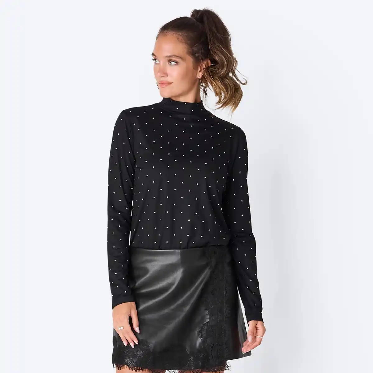 Bild 1 von Damen-Langarmshirt mit Strasssteinen