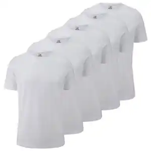 UP2FASHION BASICS Herren Basic T-Shirts, 5er-Set, Weiß, M
