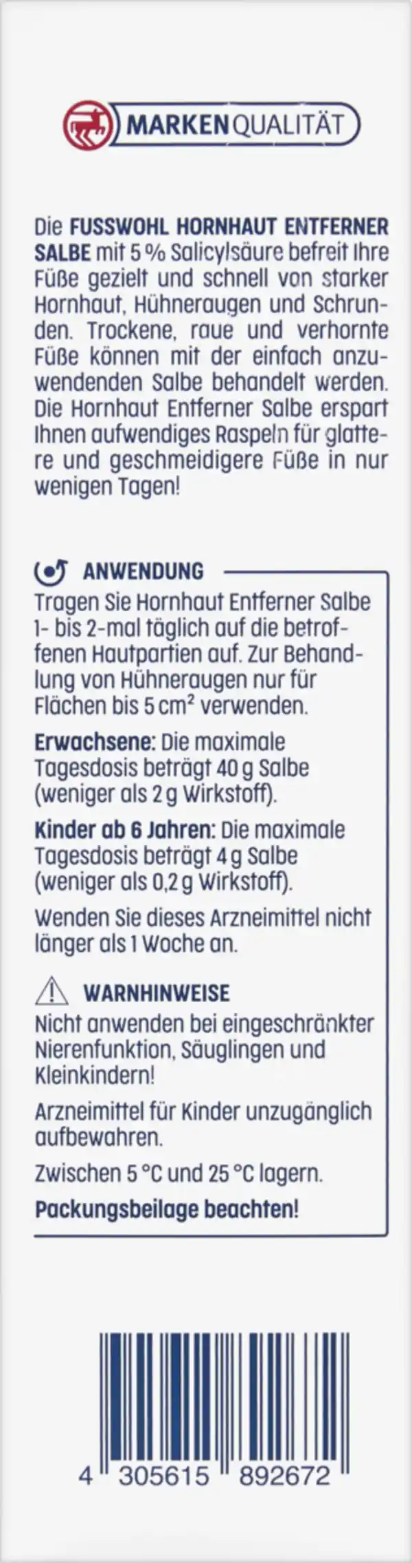 Bild 2 von FUSSWOHL Fusswohl Hornhaut Entferner Salbe