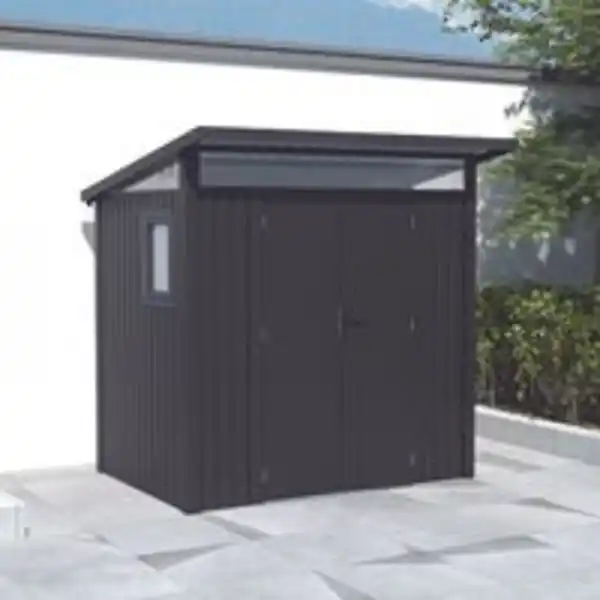 Bild 2 von Never Indoor Metallgerätehaus "LENA", ca. 225 x 190 x 223 cm - Glänzendes Grau