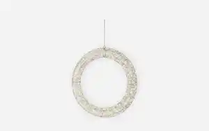 lumineo - LED-Kranz, silber, 58 cm