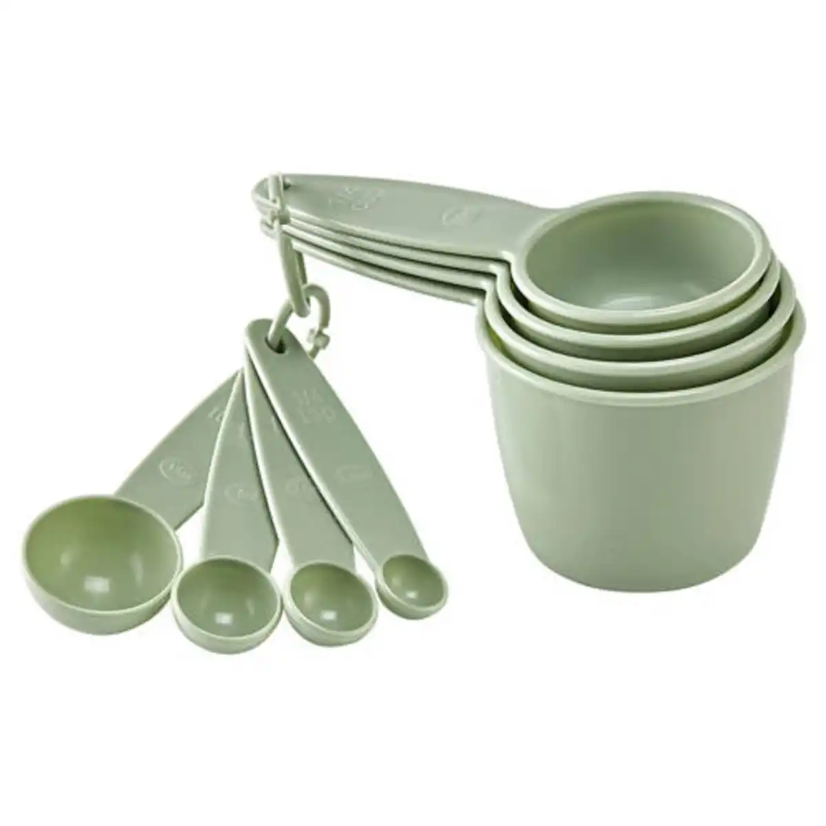 Bild 1 von CROFTON Küchen­utensilien, Tassen und Löffel 8er-Set, Hellgrün