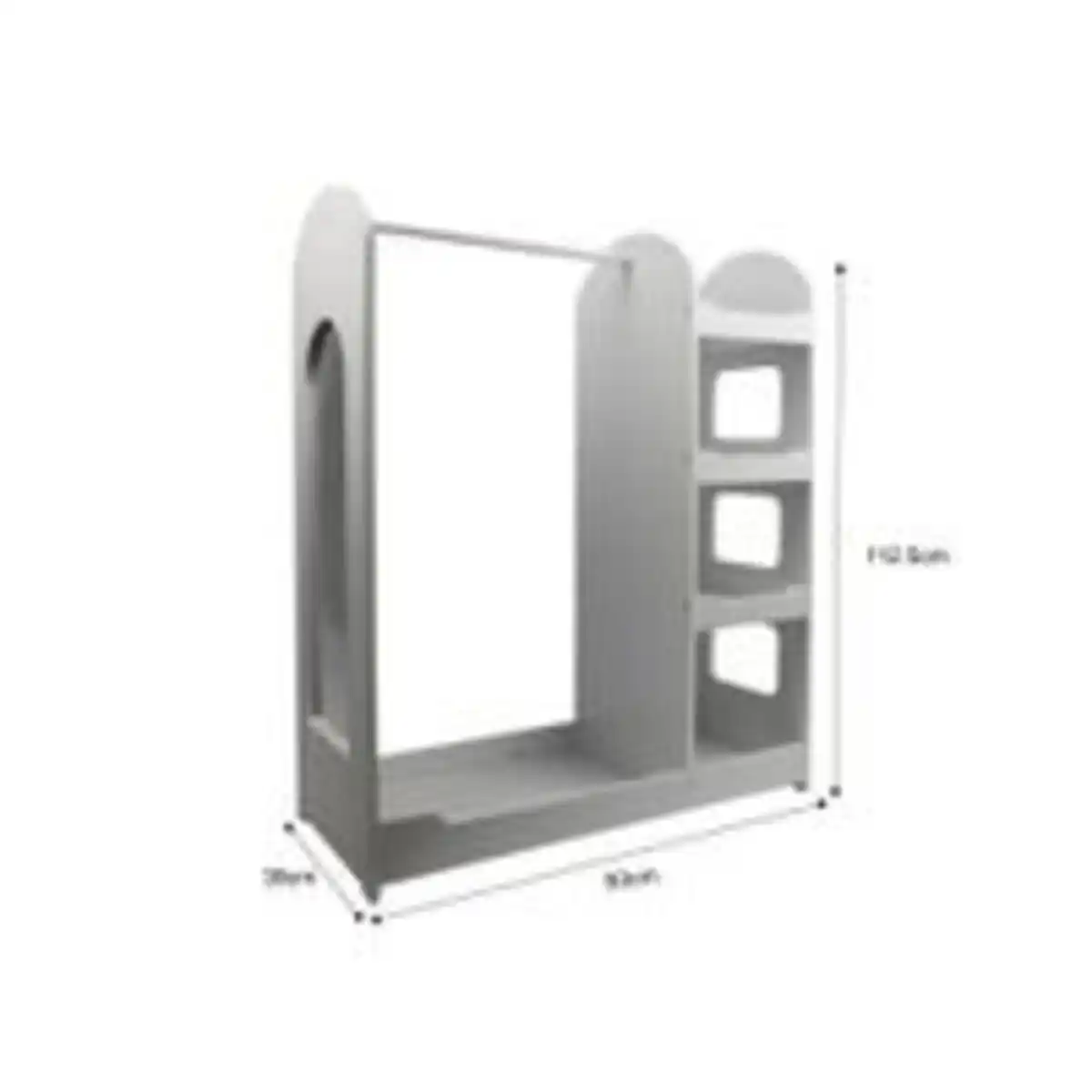 Bild 2 von Hardin 1fachgut Kindergarderobe aus Holz mit Spiegel, ca. 93 x 39 x 112,5 cm - Weiß