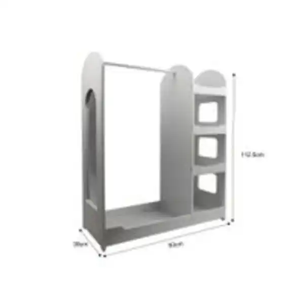 Bild 2 von Hardin 1fachgut Kindergarderobe aus Holz mit Spiegel, ca. 93 x 39 x 112,5 cm - Weiß