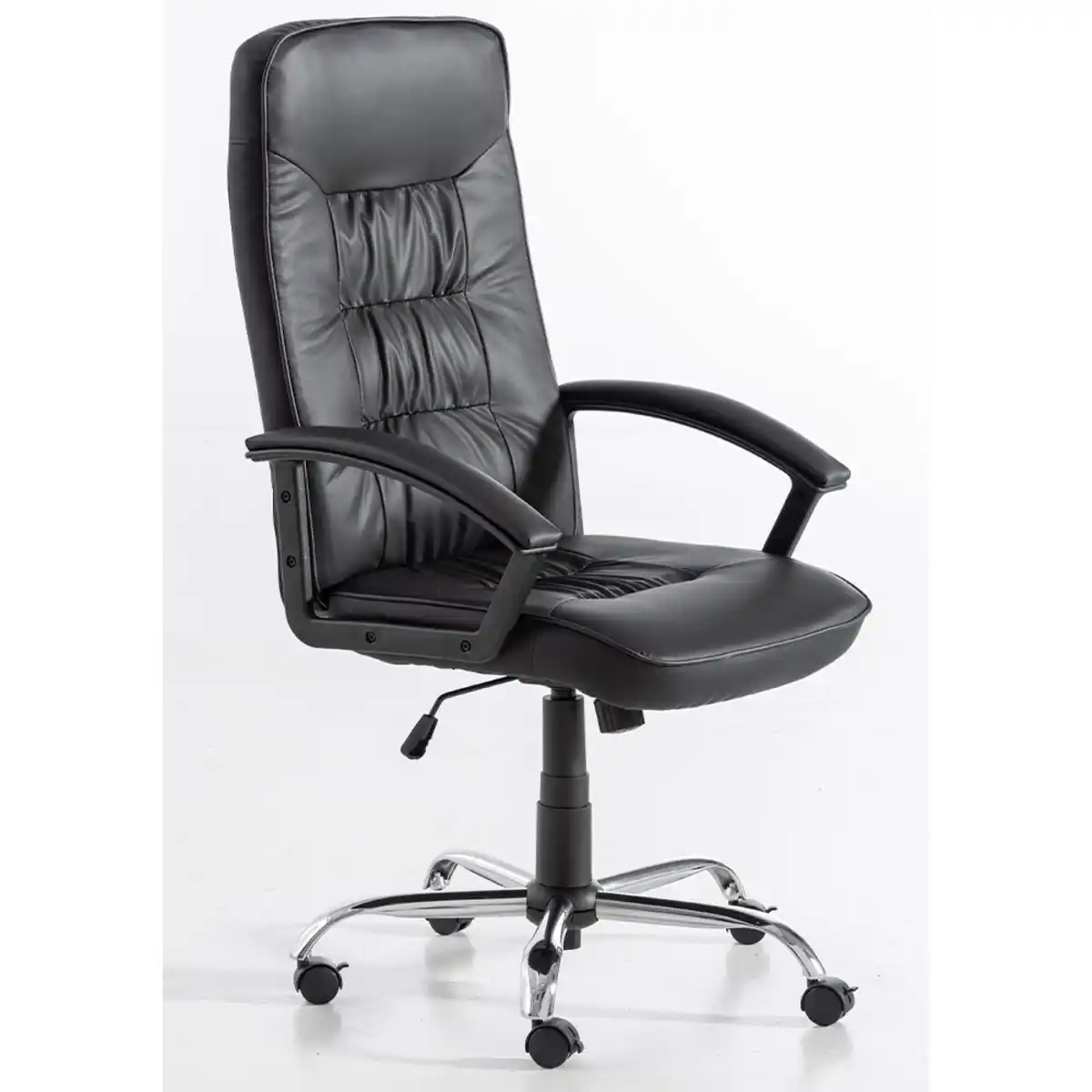 Bild 1 von Better Home Höhenverstellbarer Bürostuhl mit Armlehne, ca. 68 x 69 x 113-123 cm  - Schwarz in Lederoptik