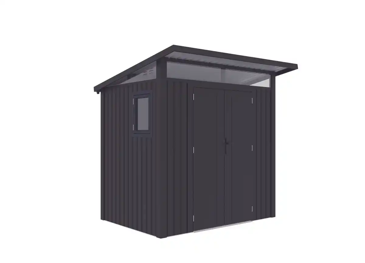 Bild 1 von Never Indoor Metallgerätehaus "LENA", ca. 225 x 190 x 223 cm - Glänzendes Grau