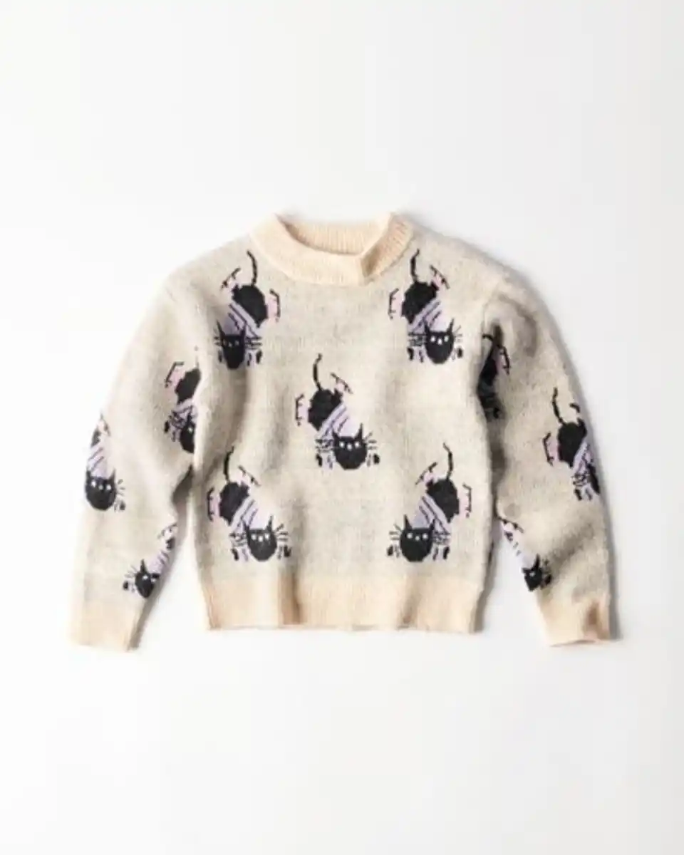 Bild 2 von Siepie Takkie Kinderpullover, Grobstrick, Norwegermuster ecru