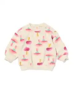 Babypullover aus Sweatstoff, Pilz ecru
