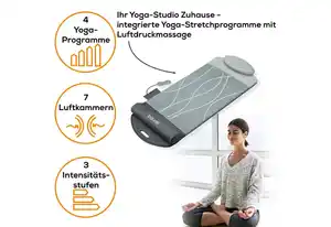 BEURER Massagematte MG 280 Yoga-& Stretchmatte zum Dehnen & Stretchen, 7 Luftkammern zur Imitation von Yoga- & Dehnübungen, mit Wärmefunktion