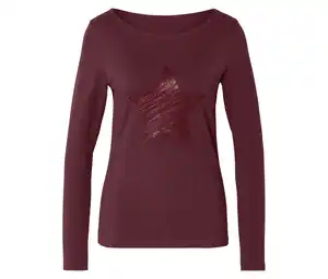 Langarmshirt mit Glitzer-Print