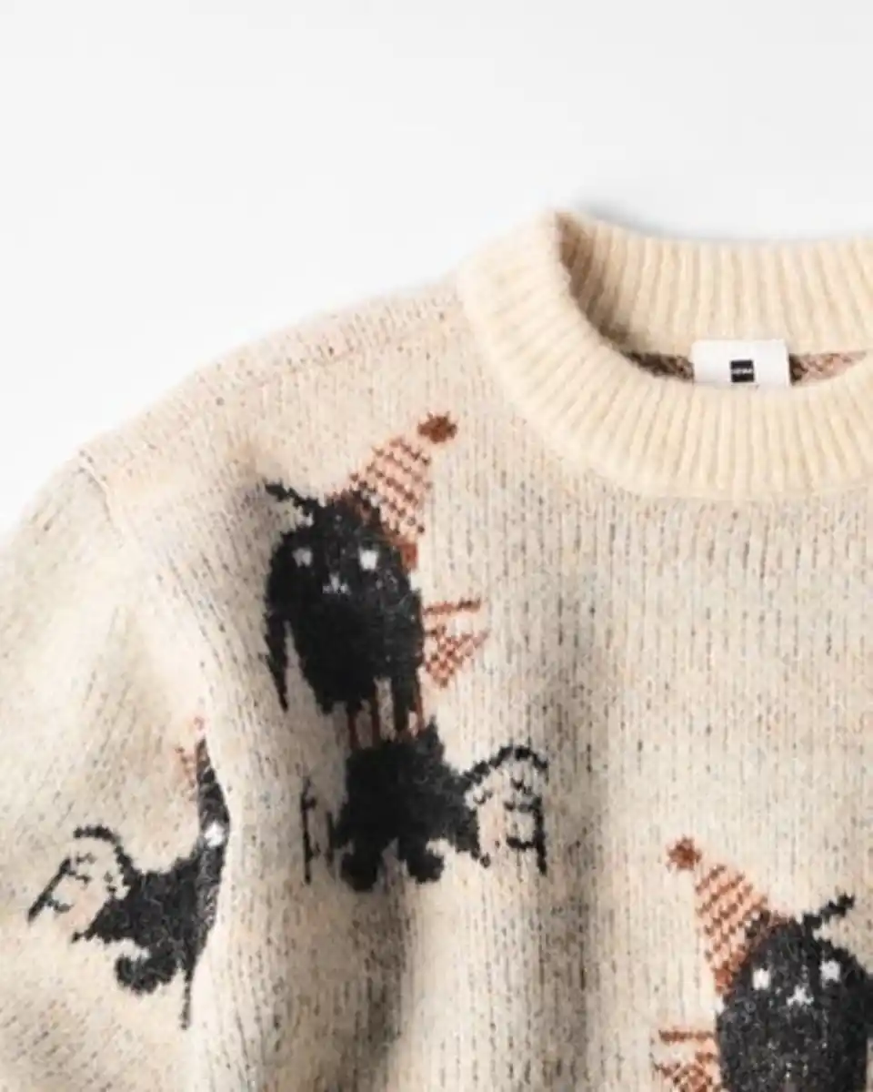 Bild 3 von Takkie Kinderpullover aus Grobstrick mit Jacquardmuster ecru
