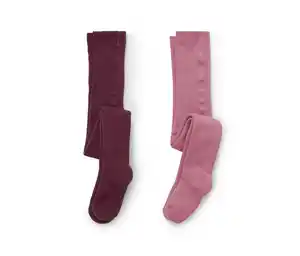 2 Kinder-Frottee-Strumpfhosen, rosa und lila