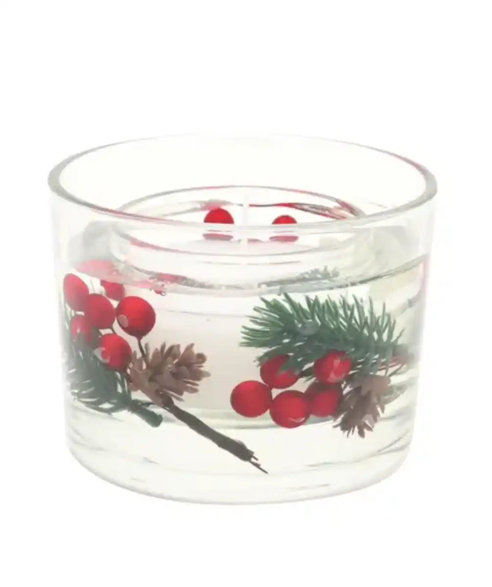 Bild 1 von Gelkerze mit winterlicher Deko