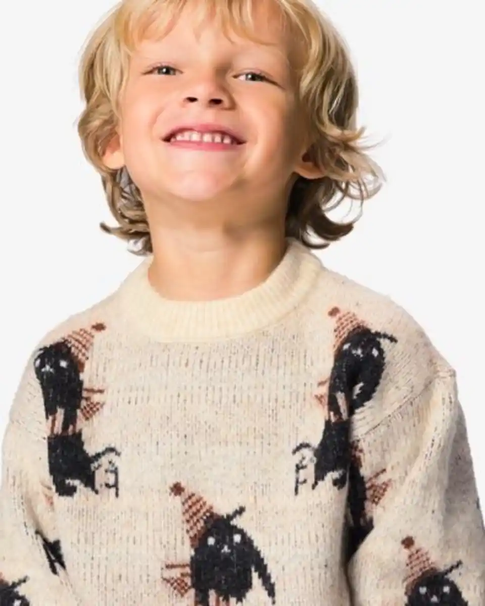 Bild 4 von Takkie Kinderpullover aus Grobstrick mit Jacquardmuster ecru