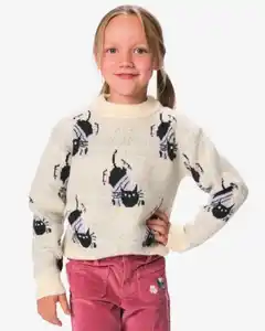 Siepie Takkie Kinderpullover, Grobstrick, Norwegermuster ecru