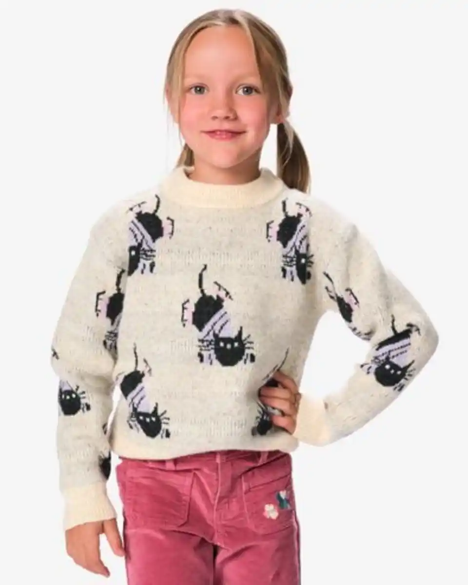 Bild 1 von Siepie Takkie Kinderpullover, Grobstrick, Norwegermuster ecru