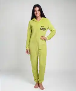 Grüner Fleece-Jumpsuit
