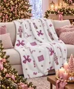 Sherpa-Kuscheldecke Weihnachten