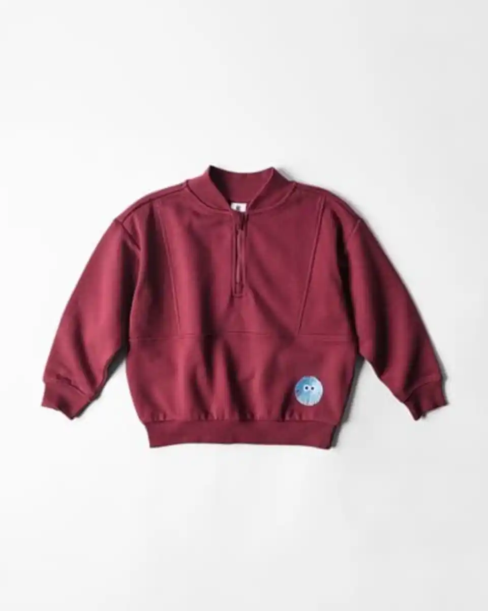Bild 2 von Kinderpullover aus Sweatstoff bordeauxrot