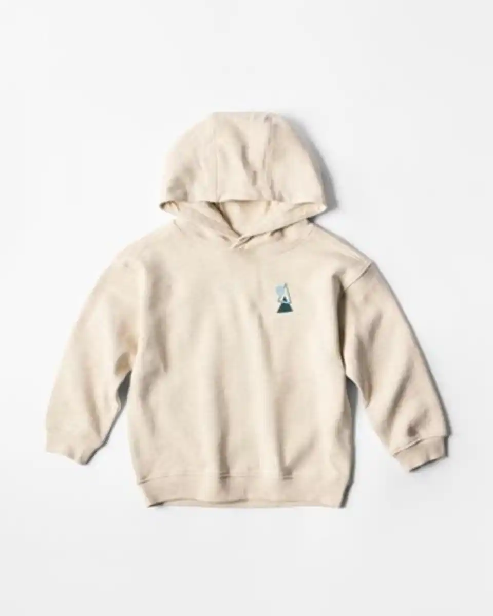 Bild 2 von Kinder-Hoodie, Sweatstoff, Abstrakt sandfarben