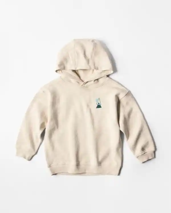 Bild 2 von Kinder-Hoodie, Sweatstoff, Abstrakt sandfarben