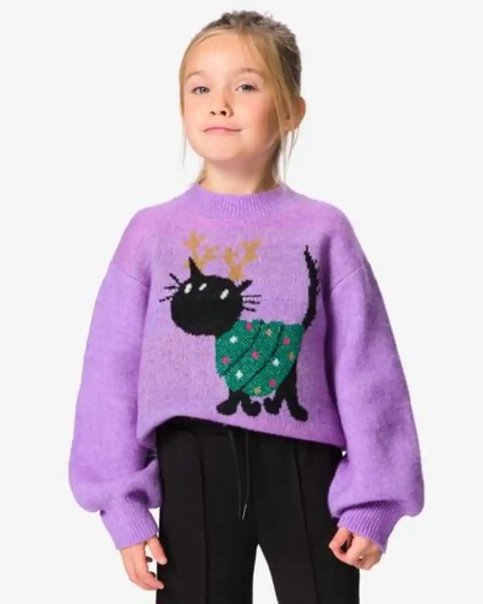 Bild 1 von Siepie Kinderpullover Grobstrick violett