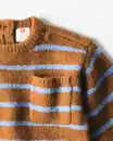 Bild 2 von Babypullover, Feinstrick, gestreift mittelbraun