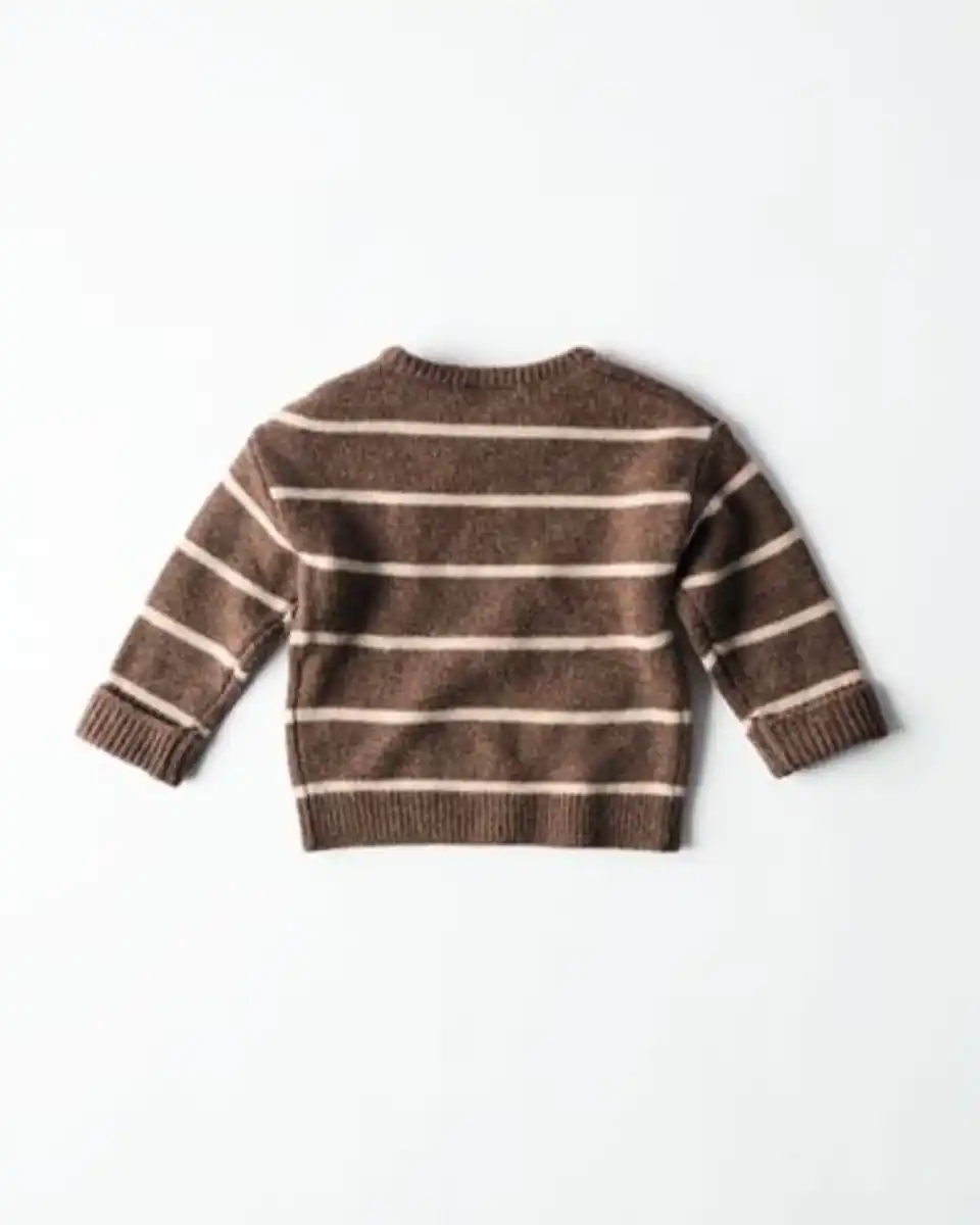 Bild 3 von Newborn-Pullover aus Feinstrick, gestreift braun
