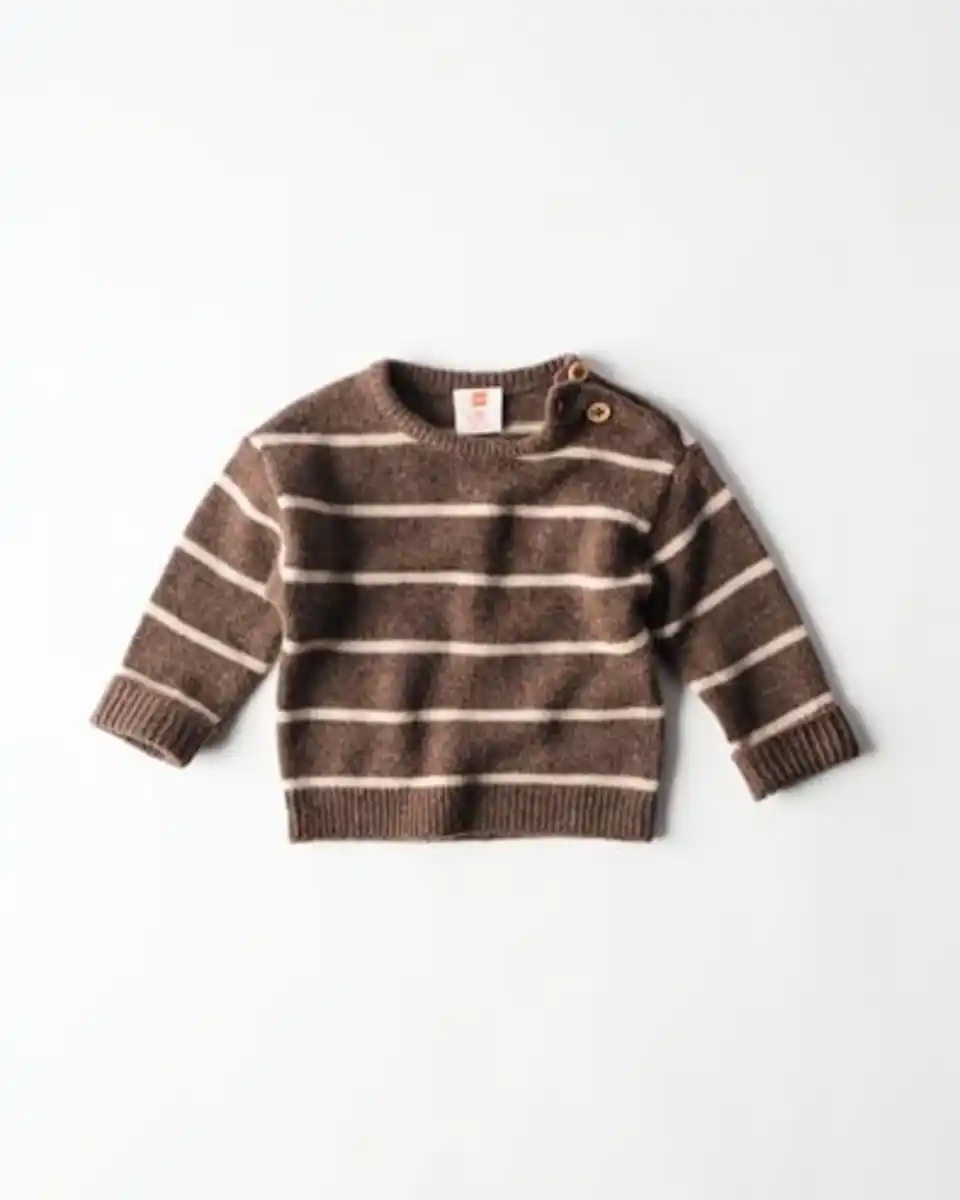 Bild 1 von Newborn-Pullover aus Feinstrick, gestreift braun