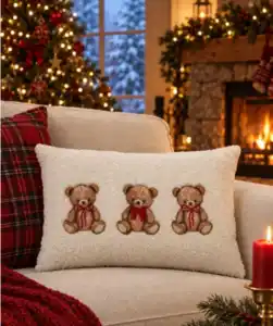 Weihnachtliches Kissen aus Teddyfleece