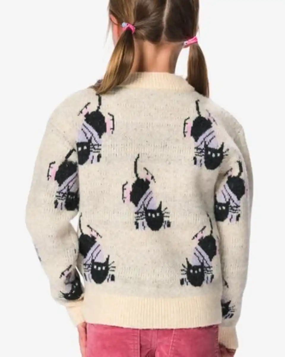 Bild 4 von Siepie Takkie Kinderpullover, Grobstrick, Norwegermuster ecru