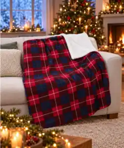 Wende-Kuscheldecke mit Karomuster