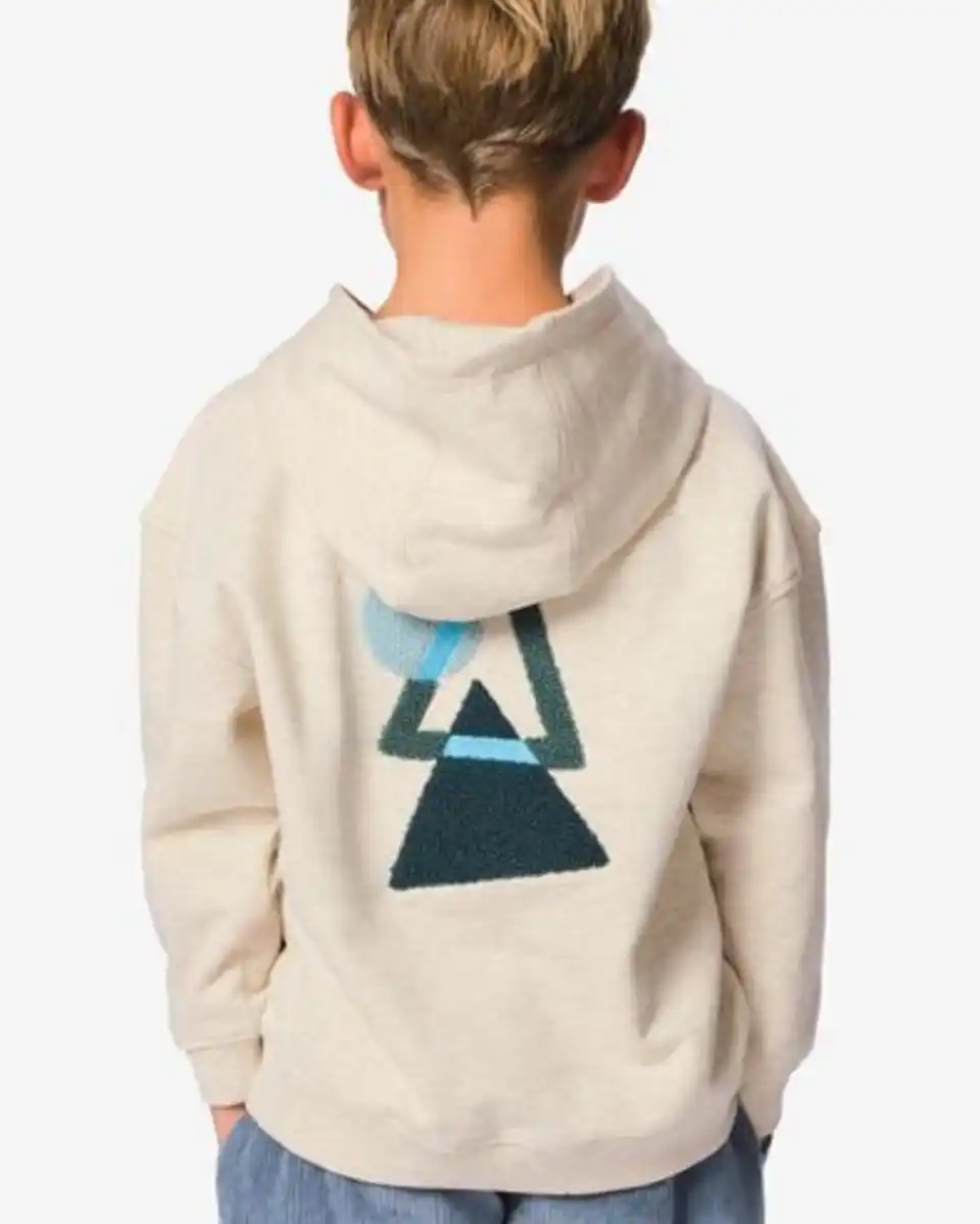 Bild 1 von Kinder-Hoodie, Sweatstoff, Abstrakt sandfarben