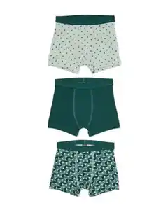 Kinder-Boxershorts, bedruckt – 3 Stück grün