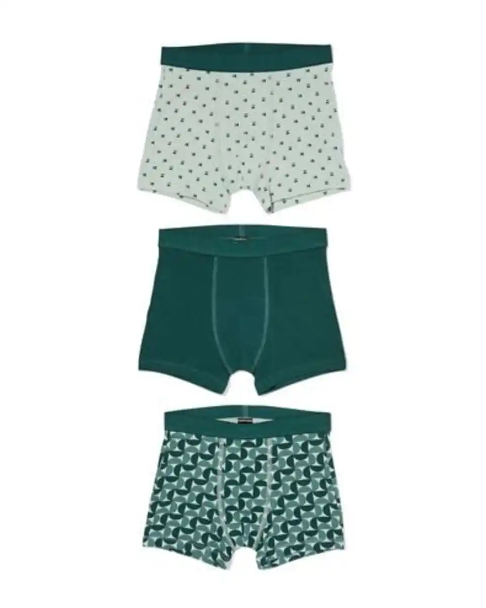 Bild 1 von Kinder-Boxershorts, bedruckt – 3 Stück grün