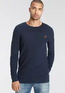 Bruno Banani Rundhalspullover in modischer Strickoptik