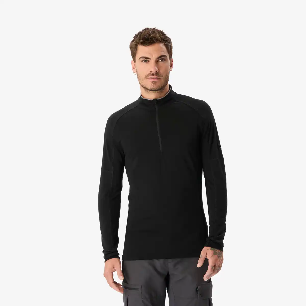 Bild 1 von FORCLAZ Merino Funktionsshirt Herren Zip - Resist schwarz