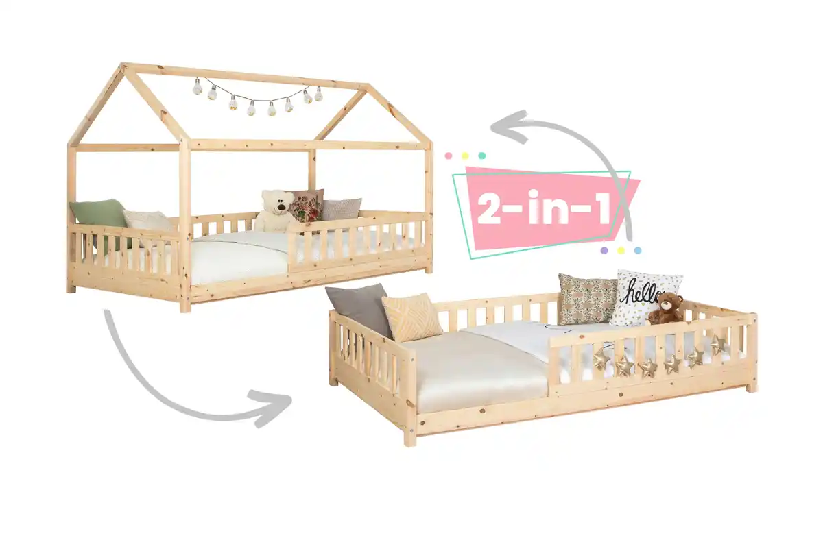 Bild 1 von Kinder-/Juniorbett Duo ca. 140x200 cm Kiefer massiv, Naturfarben
