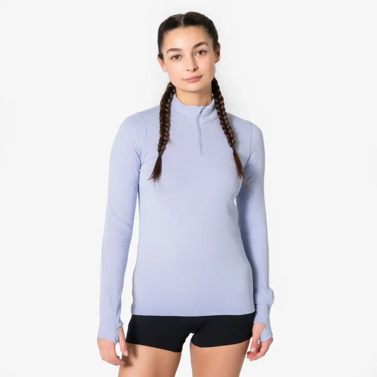 Bild 1 von KIPRUN Laufshirt langarm Damen warm 1/2 Reißverschluss - Run Flow helllila