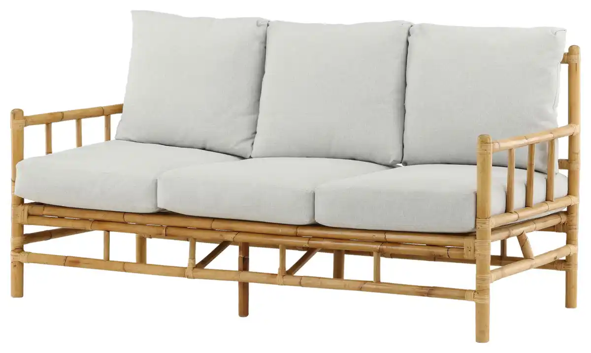 Bild 1 von Loungesofa Cane Bambus Rattan ca. 180x77 cm, Hellbraun, Creme