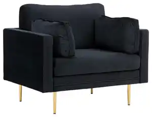 Sessel Boom ca. 110x84x86 cm Schwarz, Schwarz, Hellbraun