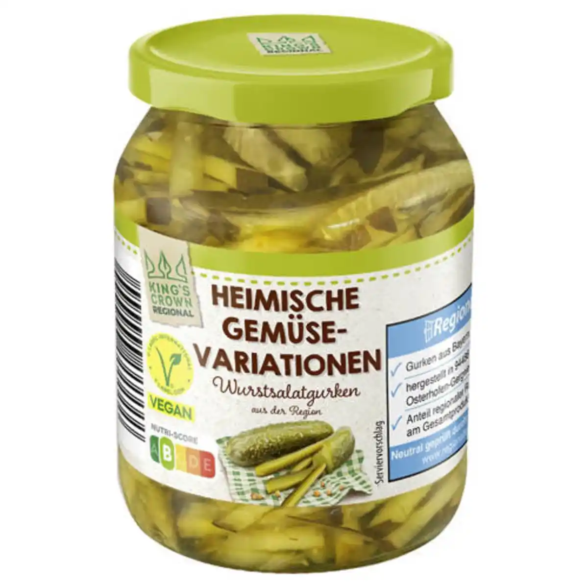 Bild 1 von KING'S CROWN Heimische Gemüsevariationen 185 g, Wurstsalatgurke