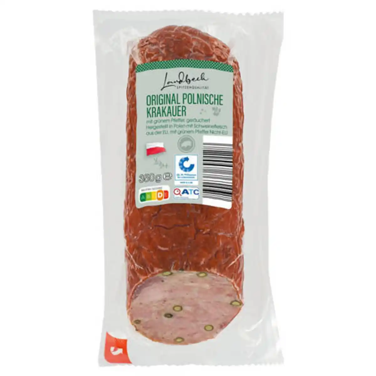 Bild 1 von LANDBECK Polnische Krakauer 350 g, Grüner Pfeffer