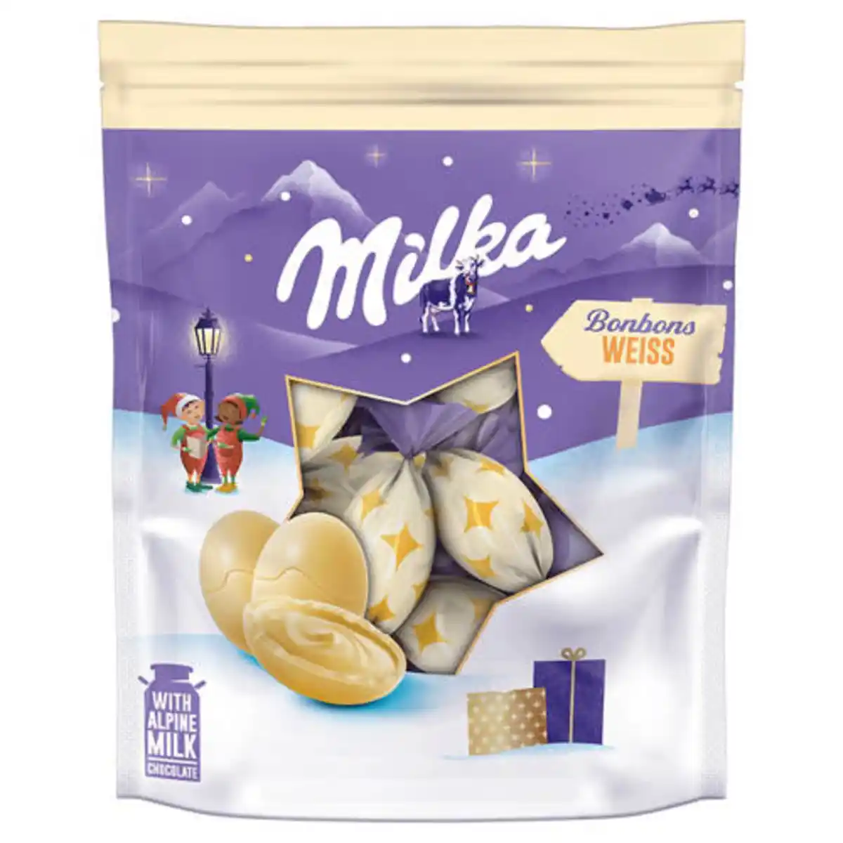 Bild 1 von MILKA X-mas Bonbons 90 g, Weiße Schokolade