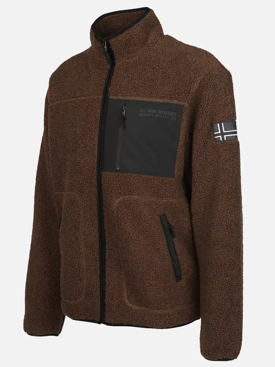 Bild 3 von Herren Teddy Jacke mit Brusttasche Braun