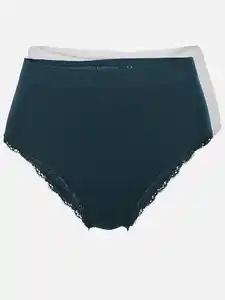 Damen Taillenslip Seamless mit Spitze im 2er Pack Beige