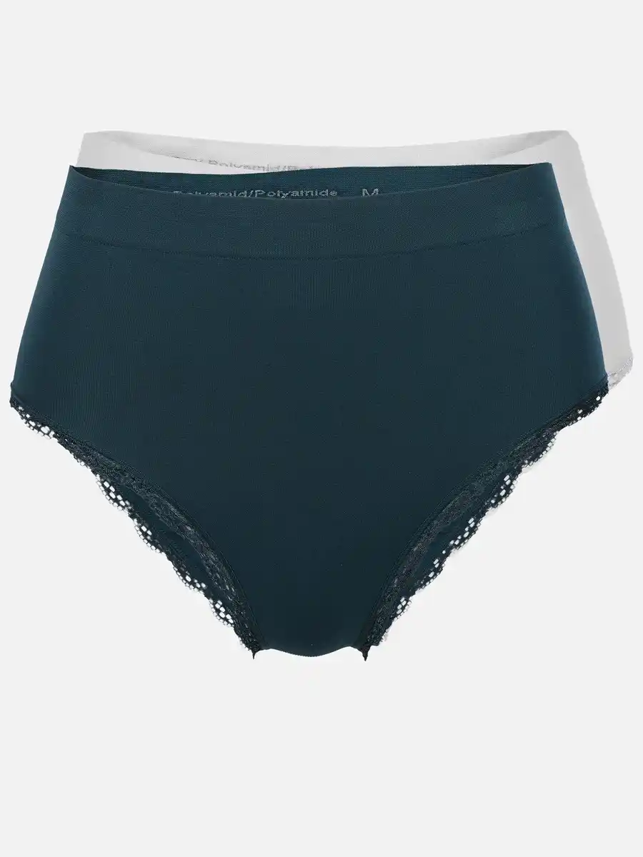 Bild 1 von Damen Taillenslip Seamless mit Spitze im 2er Pack Beige